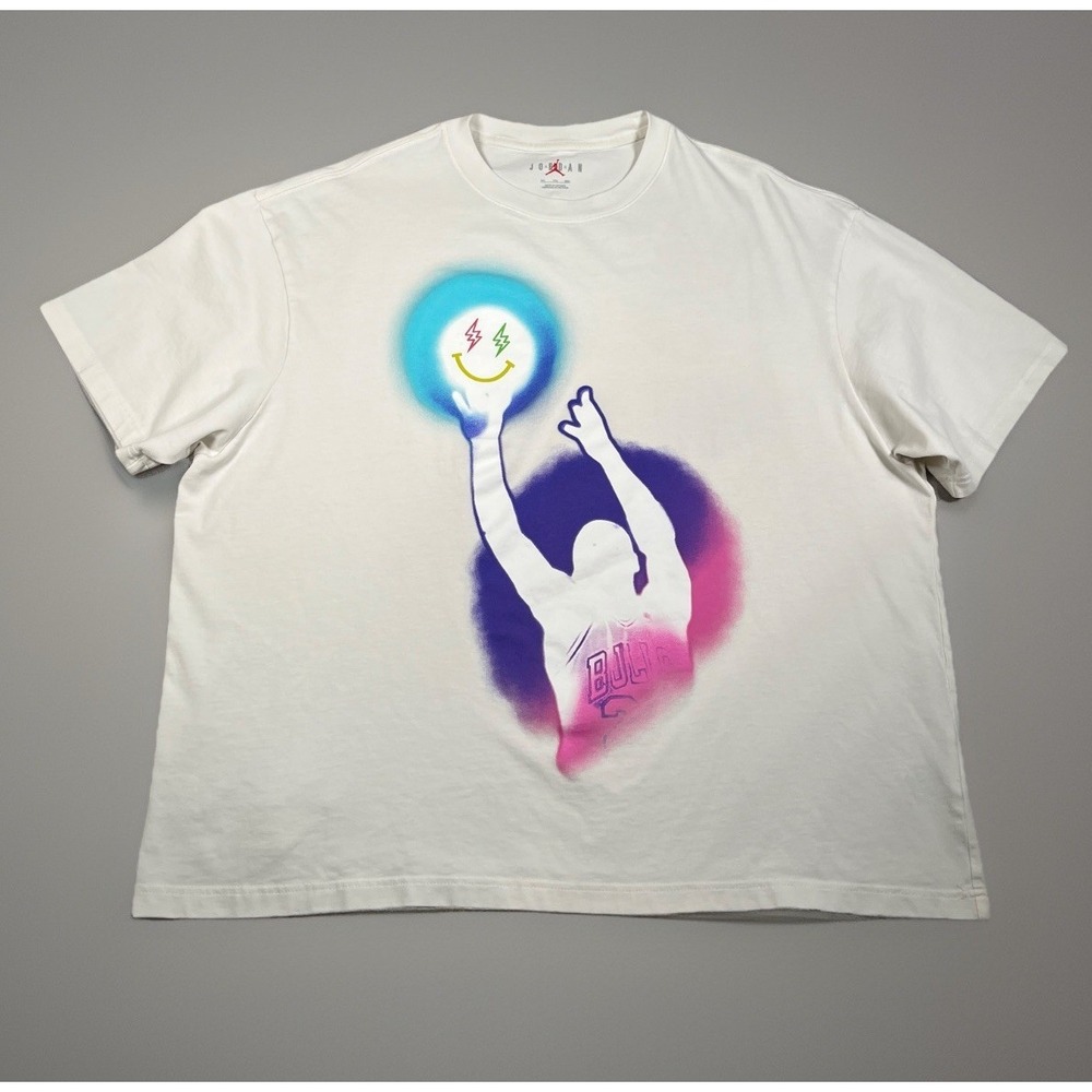 Air Jordan Men's x J Balvin SS Sail T-Shirt Size 2XL White DR2962-133